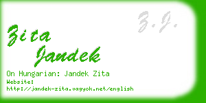 zita jandek business card